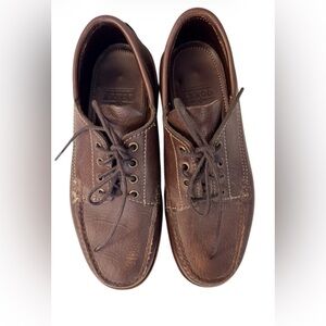 Gokey Brown Leather Lace-Up Loafers Moccasin Shoes Men’s Size 9D